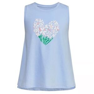 2/$10 Adidas girls lilac violet flower sleeveless tank top size L